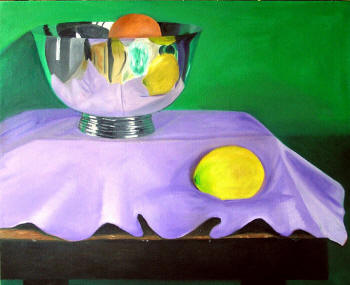 Reflections and Fruit - oil painting by Margo Kelley